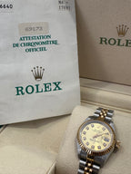 Rolex Datejust Ladies Jubilee Steel & Gold Champagne Diamond Dot Dial