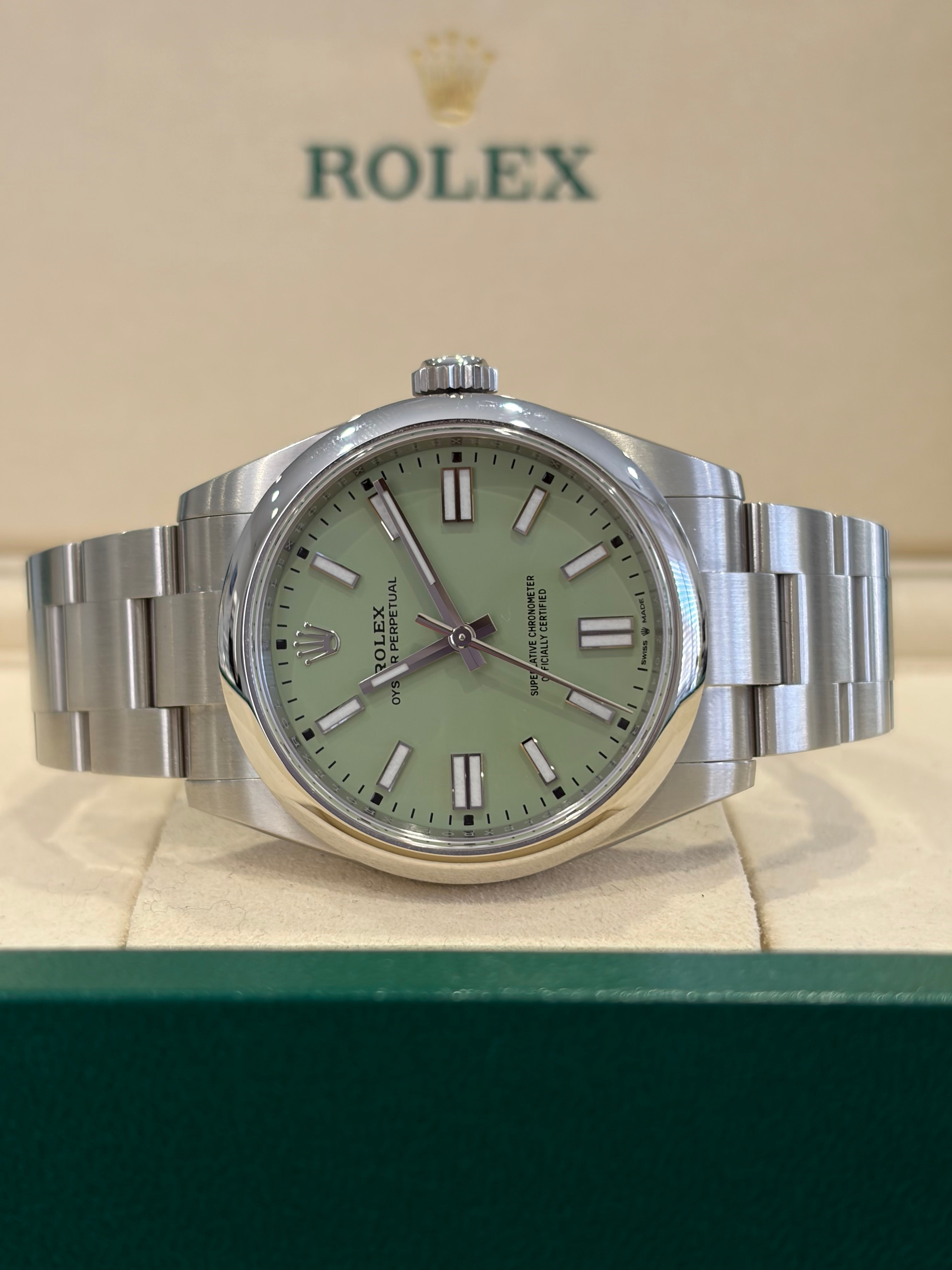 Rolex Oyster Perpetual 41mm “Pistachio” 2026 Box & papers Ref: 134300