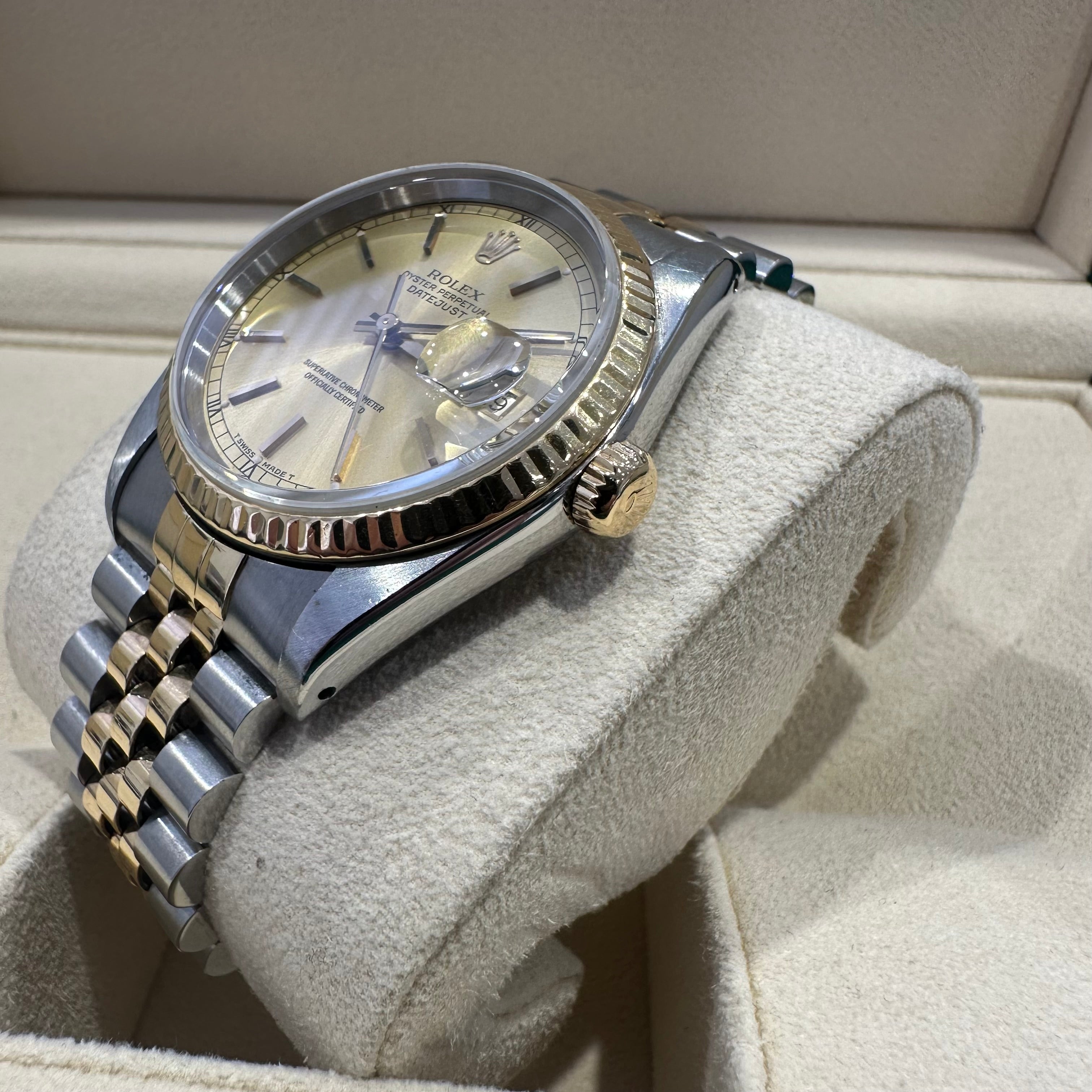 Rolex Gents Datejust Steel & Gold Champagne Dial, 1993, Box