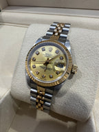 Rolex Datejust Ladies Jubilee Steel & Gold Champagne Diamond Dot Dial