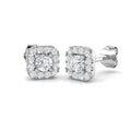 Diamond Halo Stud Earrings - 0.50ct