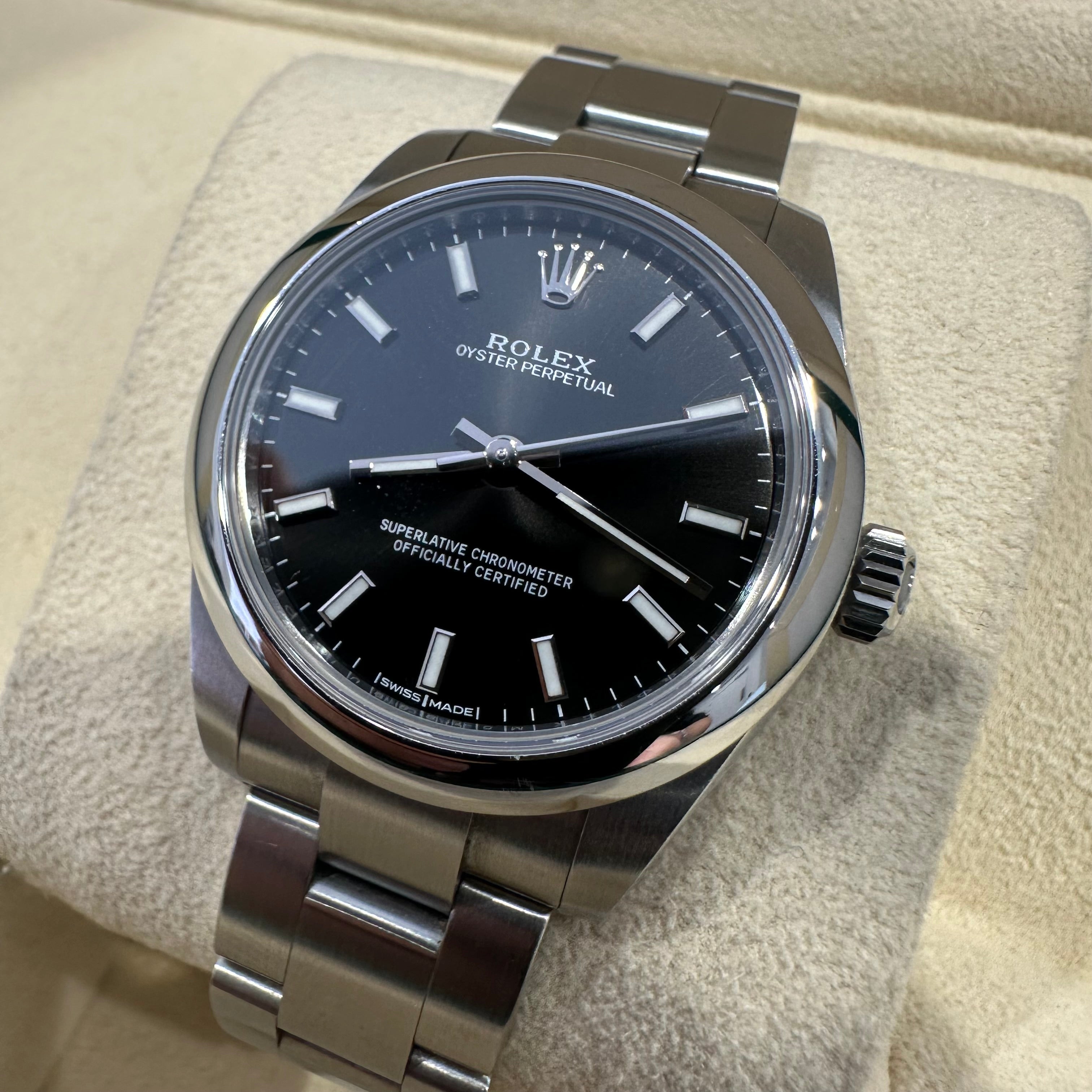 Rolex Mid Size Non-Date Stainless Steel Black Dial