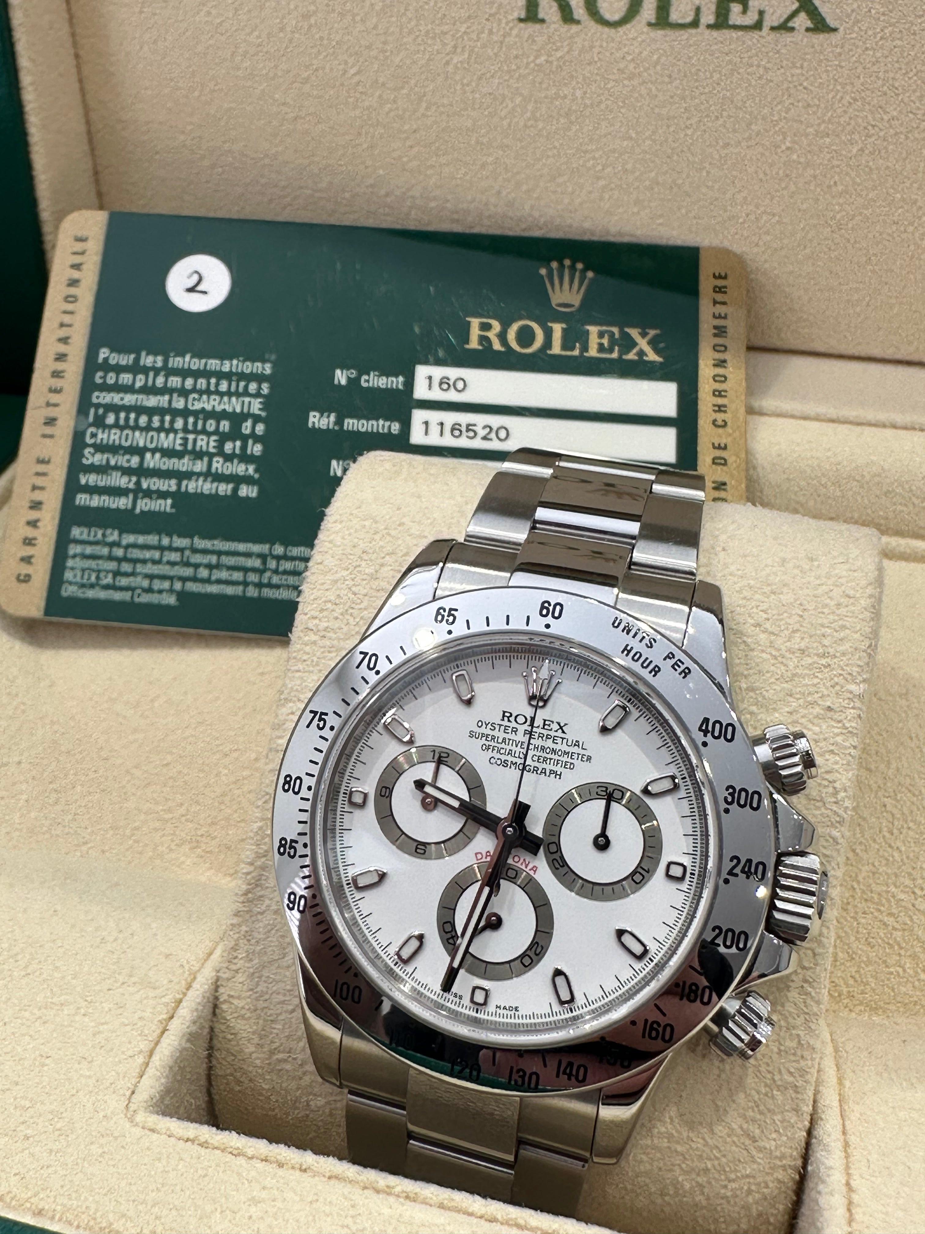 Rolex Daytona Stainless Steel White Dial 116520, 2011