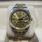 Rolex Gents Datejust Steel & Gold Champagne Dial, 1993, Box