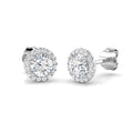 Diamond Halo Stud Earrings - 1.10ct