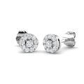 Diamond Halo Stud Earrings - 0.18ct