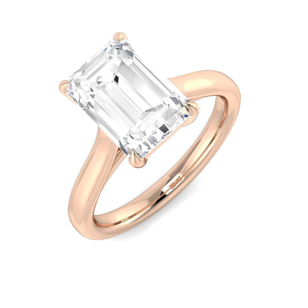 Single Stone Emerald Cut Diamond Engagement Ring - 2.50ct