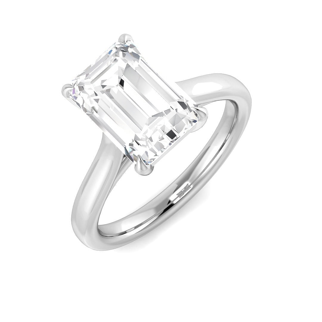 Single Stone Emerald Cut Diamond Engagement Ring - 2.50ct