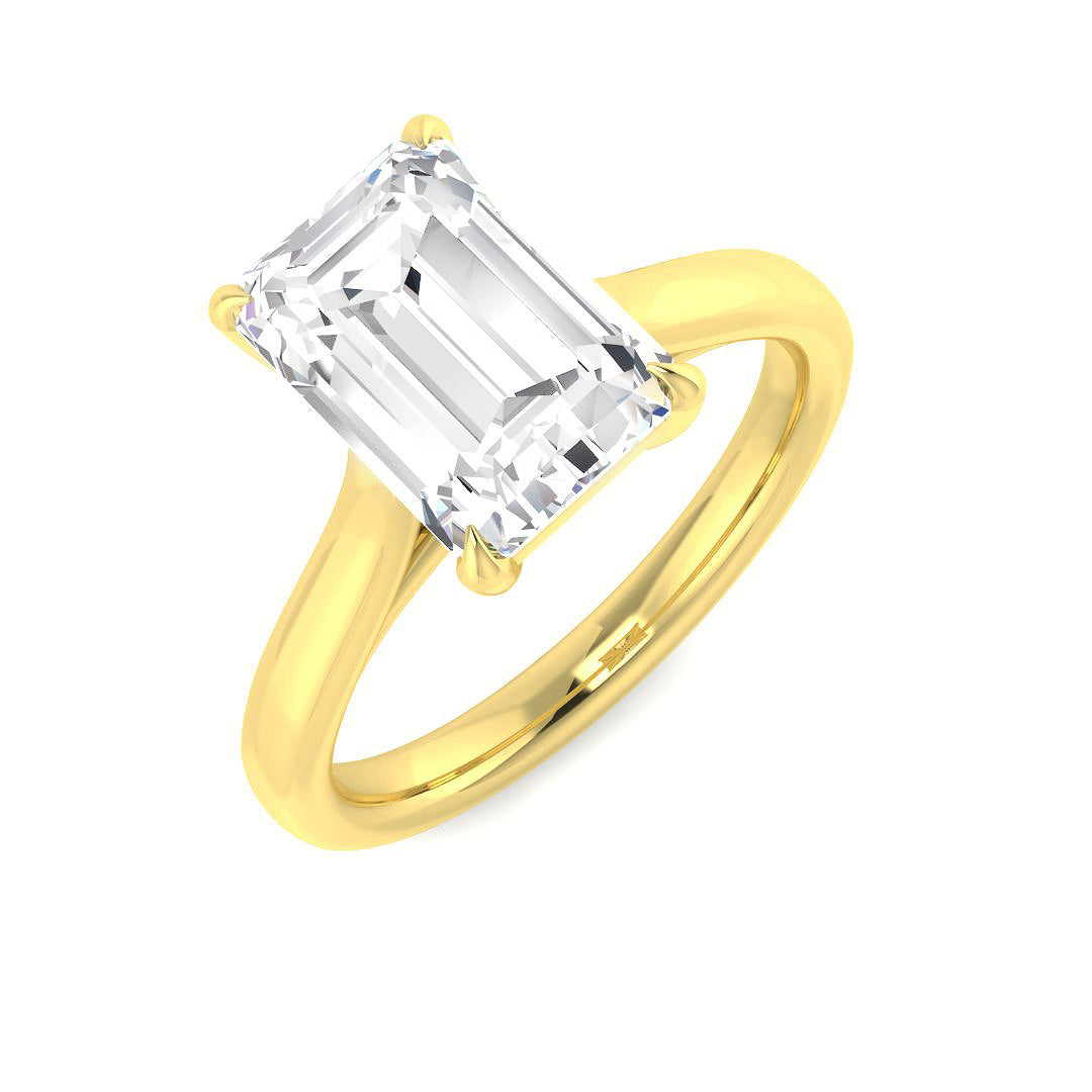 Single Stone Emerald Cut Diamond Engagement Ring - 2.50ct