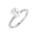 Oval Diamond Engagement Ring Pave - 1ct
