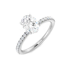 Oval Diamond Engagement Ring Pave - 1ct